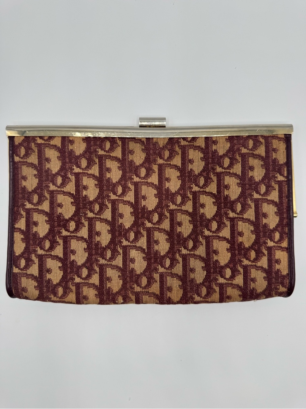 Vintage Dior Totter Clutch in Burgundy